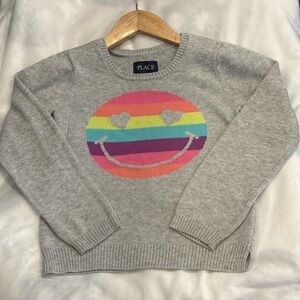 Place Gray Sweater with Rainbow Smiley